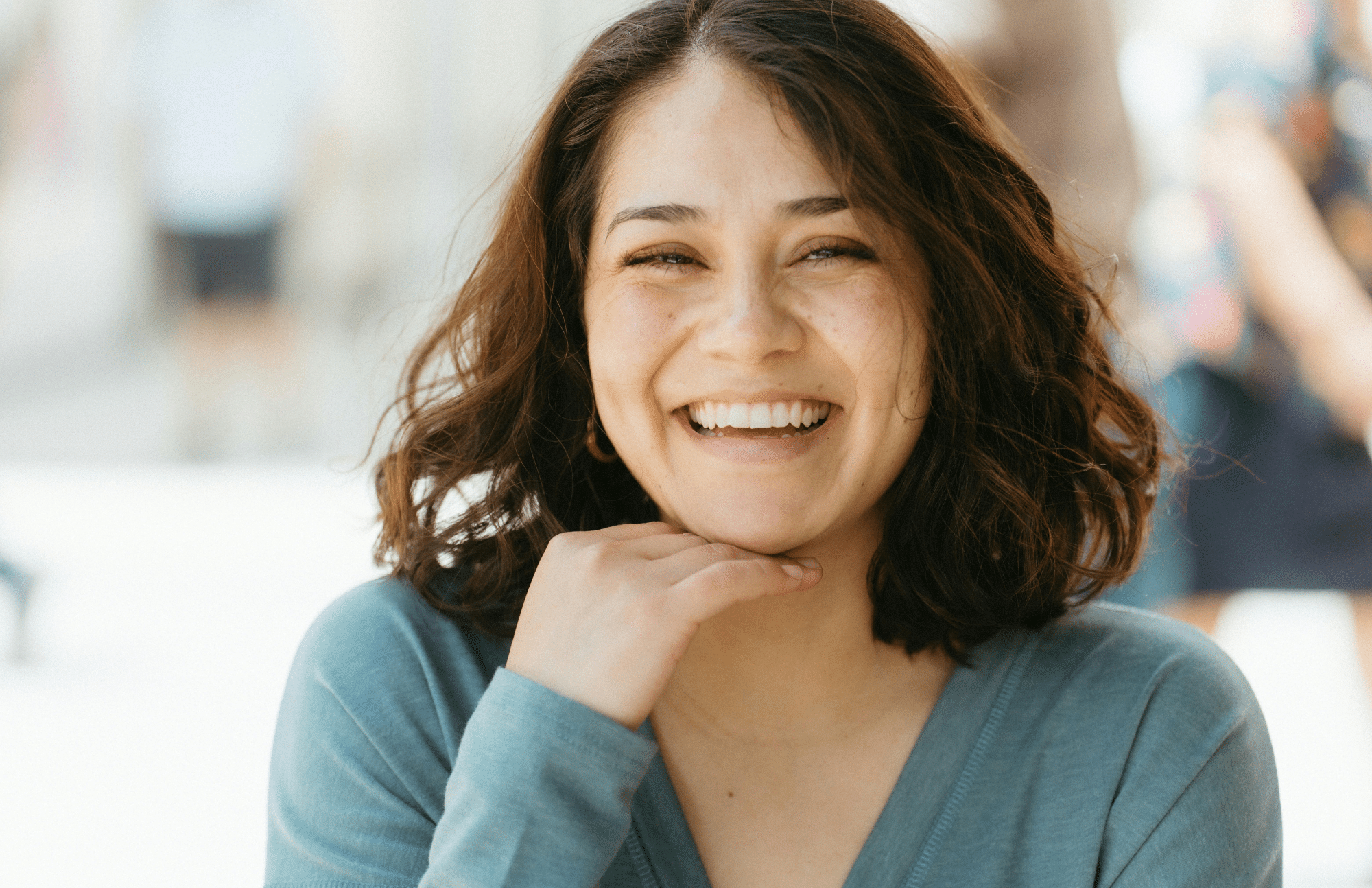 smiling woman with happy expression after having a crowns at Pacific Northwest Smiles at Mill Creek